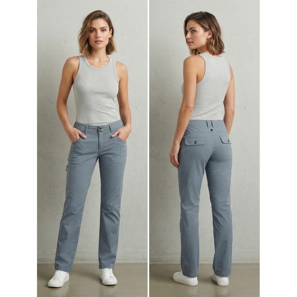 Prana Halle Hiking Pants Womens 16 Blue Gray Roll Up Convertible Stretch